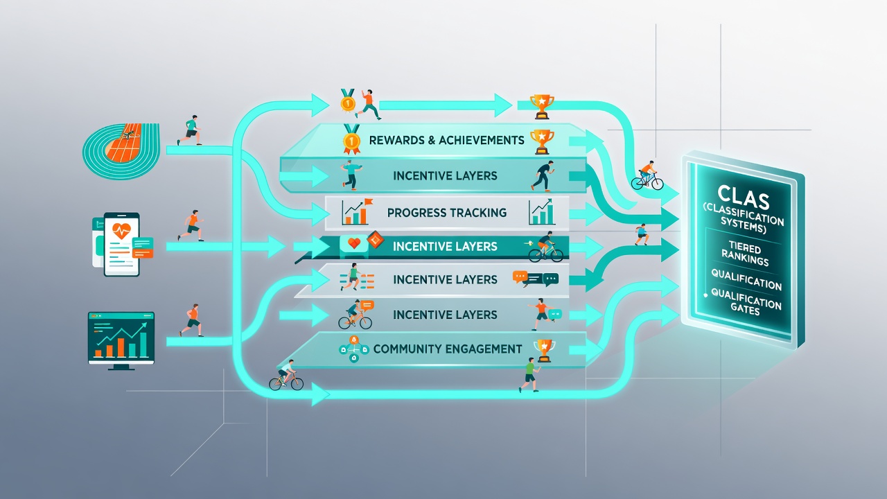 Mobile screen displaying interconnected loyalty tiers linking sports wagers to slot progress and reward redemptions