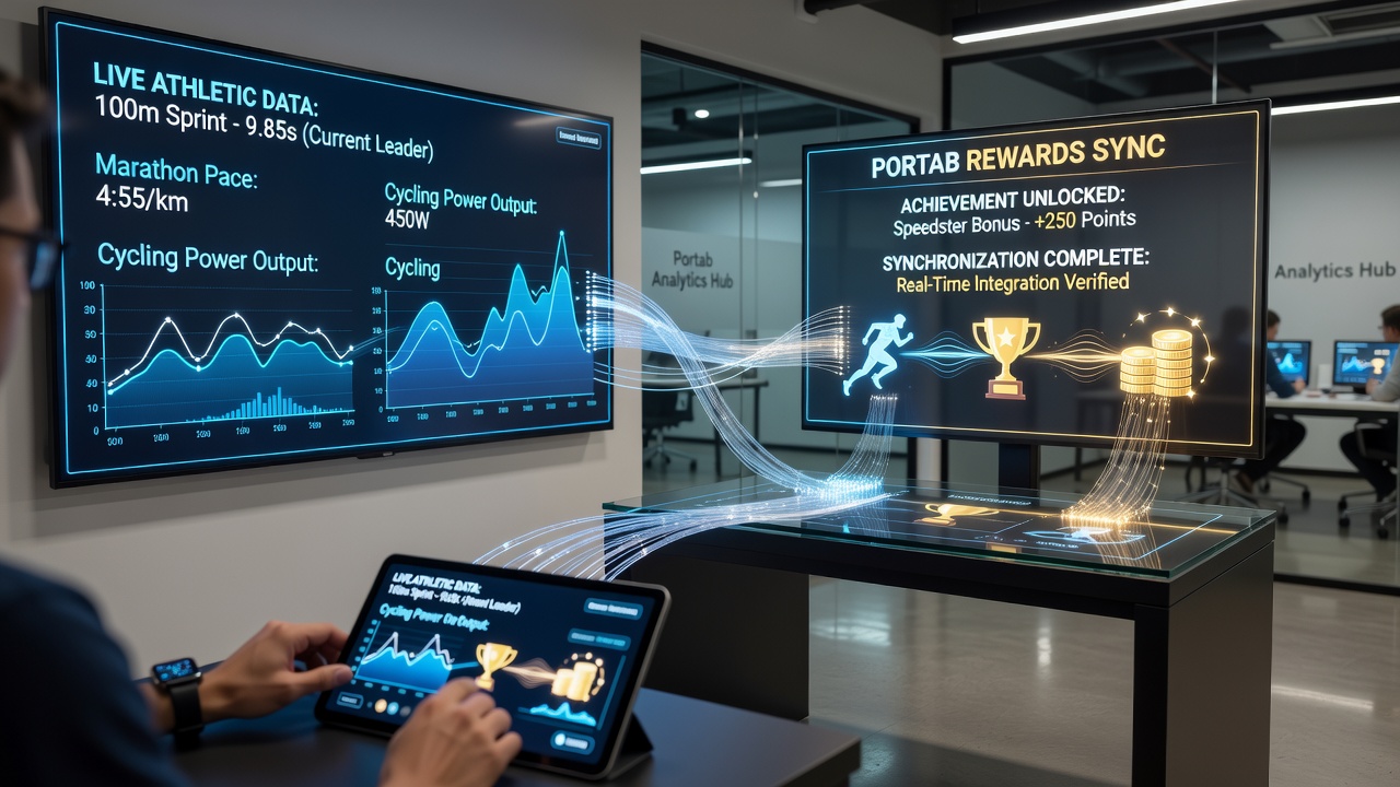 Analytics dashboard showing real-time synchronization between sports outcomes and mobile casino rewards