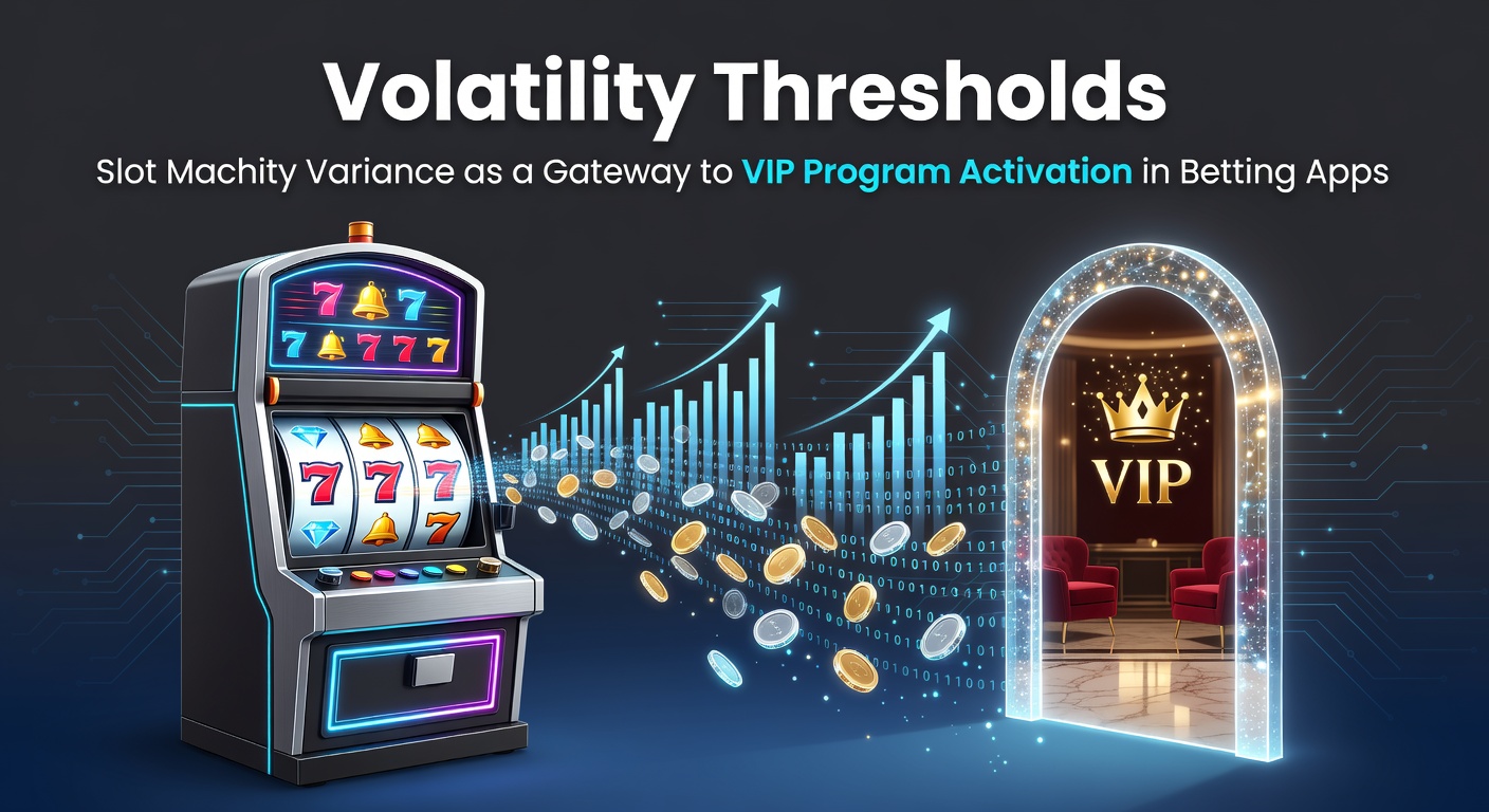Slot machine interface displaying variance indicators and VIP progress meter in a betting app